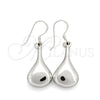 Sterling Silver Dangle Earring, Teardrop Design, Polished, Silver Finish, 02.395.0018