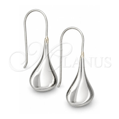 Sterling Silver Dangle Earring, Teardrop Design, Polished, Silver Finish, 02.395.0019