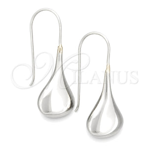 Sterling Silver Dangle Earring, Teardrop Design, Polished, Silver Finish, 02.395.0019