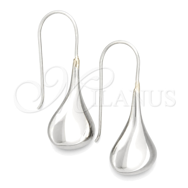 Sterling Silver Dangle Earring, Teardrop Design, Polished, Silver Finish, 02.395.0019