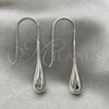 Sterling Silver Dangle Earring, Teardrop Design, Polished, Silver Finish, 02.395.0021