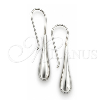 Sterling Silver Dangle Earring, Teardrop Design, Polished, Silver Finish, 02.395.0021