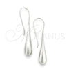 Sterling Silver Dangle Earring, Teardrop Design, Polished, Silver Finish, 02.395.0021