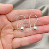 Sterling Silver Dangle Earring, Ball Design, Polished, Silver Finish, 02.395.0023 for wholesale, additional product view 2