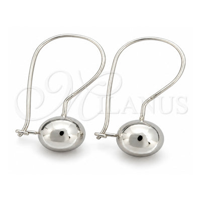 Sterling Silver Dangle Earring, Ball Design, Polished, Silver Finish, 02.395.0023