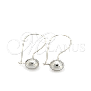 Sterling Silver Dangle Earring, Ball Design, Polished, Silver Finish, 02.395.0023