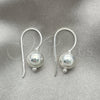 Sterling Silver Dangle Earring, Ball Design, Polished, Silver Finish, 02.395.0024