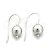 Sterling Silver Dangle Earring, Ball Design, Polished, Silver Finish, 02.395.0024