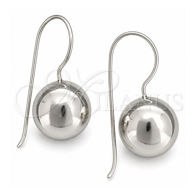 Sterling Silver Dangle Earring, Ball Design, Polished, Silver Finish, 02.395.0025