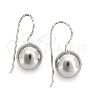 Sterling Silver Dangle Earring, Ball Design, Polished, Silver Finish, 02.395.0025