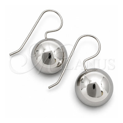 Sterling Silver Dangle Earring, Ball Design, Polished, Silver Finish, 02.395.0026
