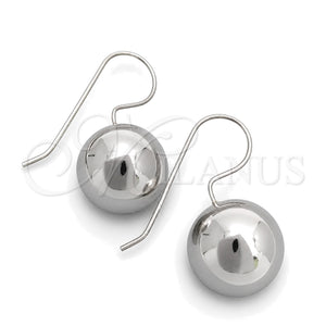 Sterling Silver Dangle Earring, Ball Design, Polished, Silver Finish, 02.395.0026