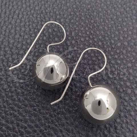 Sterling Silver Dangle Earring, Ball Design, Polished, Silver Finish, 02.395.0026