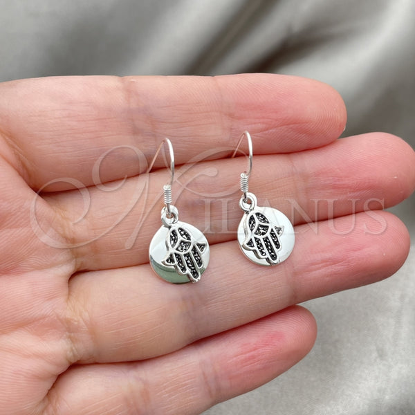 Sterling Silver Ring — Dangle Earring Judaica and Hand of God Design — alternate product view — SKU 147511 | Plata 925 anillo — Dangle Earring Judaica and Hand of God diseño — SKU 147511