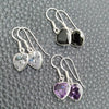 Sterling Silver Dangle Earring, Heart Design, with White Cubic Zirconia, Polished, Silver Finish, 02.396.0003