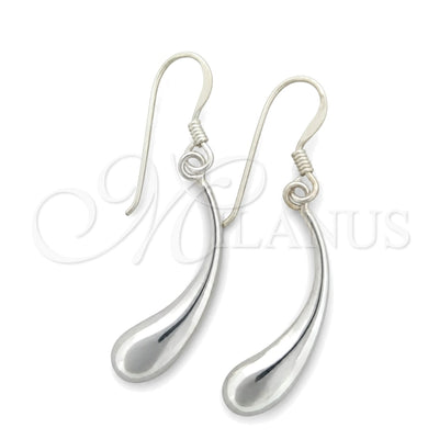 Sterling Silver Dangle Earring, Hollow and Teardrop Design, Polished, Silver Finish, 02.396.0005 for wholesale, main product view