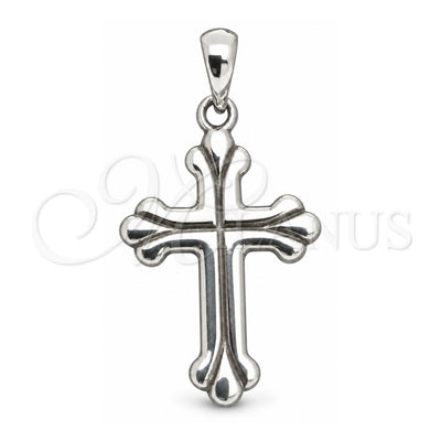 Sterling Silver Religious Pendant, Cross Design, Polished, Silver Finish, 05.396.0005