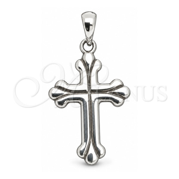 Sterling Silver Religious Pendant, Cross Design, Polished, Silver Finish, 05.396.0005