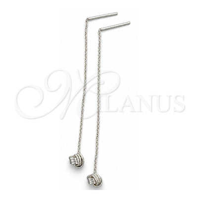 Sterling Silver Threader Earring, Love Knot Design, Polished, Silver Finish, 02.397.0025