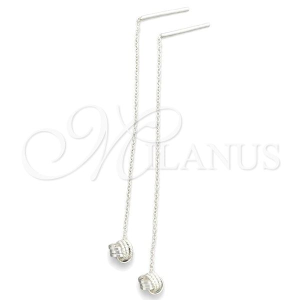 Sterling Silver Threader Earring, Love Knot Design, Polished, Silver Finish, 02.397.0025