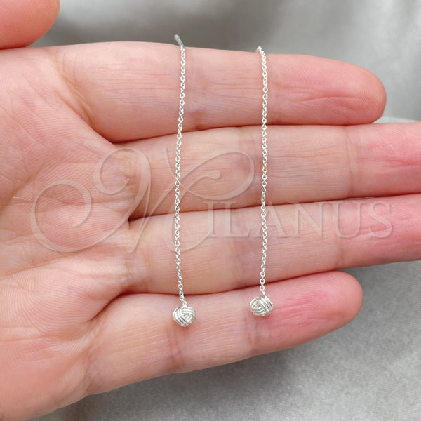 Sterling Silver Ring — Threader Earring Love Knot Design Polished 02. — alternate product view — SKU 147529 | Plata 925 anillo — Threader Earring Love Knot diseño pulido 02. — SKU 147529