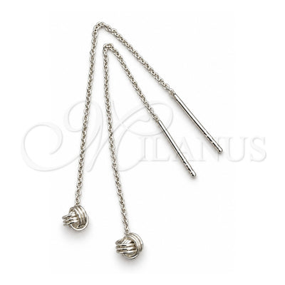 Sterling Silver Threader Earring, Love Knot Design, Polished, Silver Finish, 02.397.0026