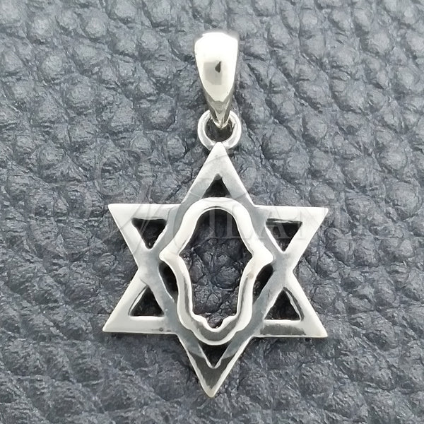 Sterling Silver Pendant — Religious Pendant Judaica and Star of David Design — main product view — SKU 147534 | Plata 925 dije — Religious Pendant Judaica and estrella of David diseño — SKU 147534