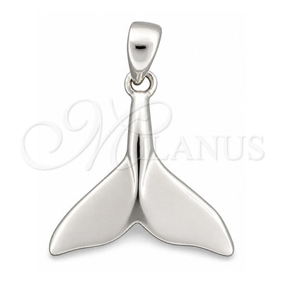 Sterling Silver Fancy Pendant, Fish Design, Polished, Silver Finish, 05.396.0010