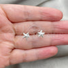 Sterling Silver Stud Earring, Star Design, Polished, Silver Finish, 02.397.0031