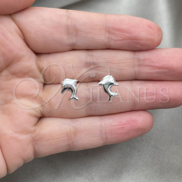 Sterling Silver Ring — Stud Earring Dolphin Design Polished 02. — alternate product view — SKU 147539 | Plata 925 anillo — Stud Earring Dolphin diseño pulido 02. — SKU 147539