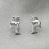 Sterling Silver Stud Earring, Dolphin Design, Polished, Silver Finish, 02.397.0033