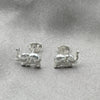 Sterling Silver Stud Earring, Elephant Design, Polished, Silver Finish, 02.397.0034