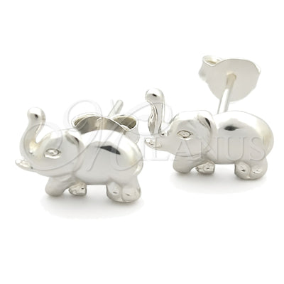 Sterling Silver Stud Earring, Elephant Design, Polished, Silver Finish, 02.397.0034 for wholesale, main product view