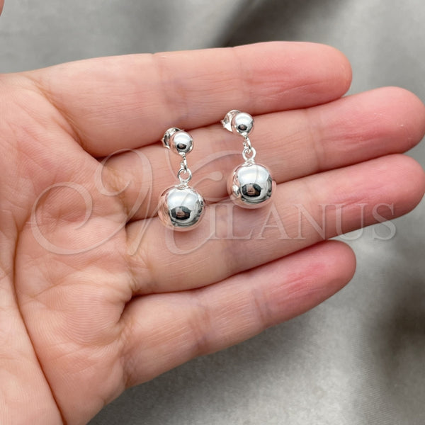 Sterling Silver Ring — Long Earring Ball Design Polished 02. — alternate product view — SKU 147542 | Plata 925 anillo — Long Earring Ball diseño pulido 02. — SKU 147542