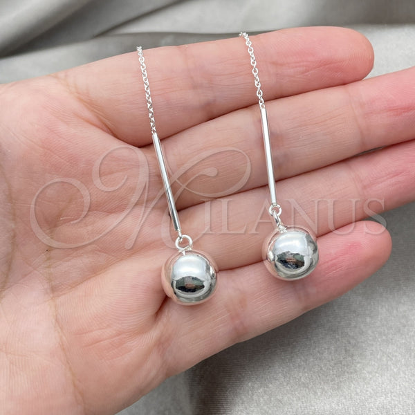 Sterling Silver Ring — Long Earring Ball Design Polished 02. — alternate product view — SKU 147543 | Plata 925 anillo — Long Earring Ball diseño pulido 02. — SKU 147543