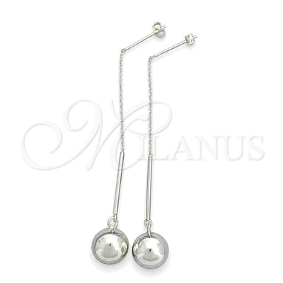 Sterling Silver Long Earring, Ball Design, Polished, Silver Finish, 02.395.0029 for wholesale, main product view