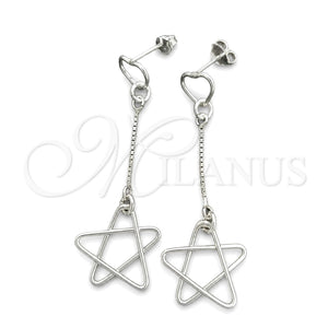 Sterling Silver Ring — Long Earring Star Design Polished 02. — main product view — SKU 147552 | Plata 925 anillo — Long Earring estrella diseño pulido 02. — SKU 147552
