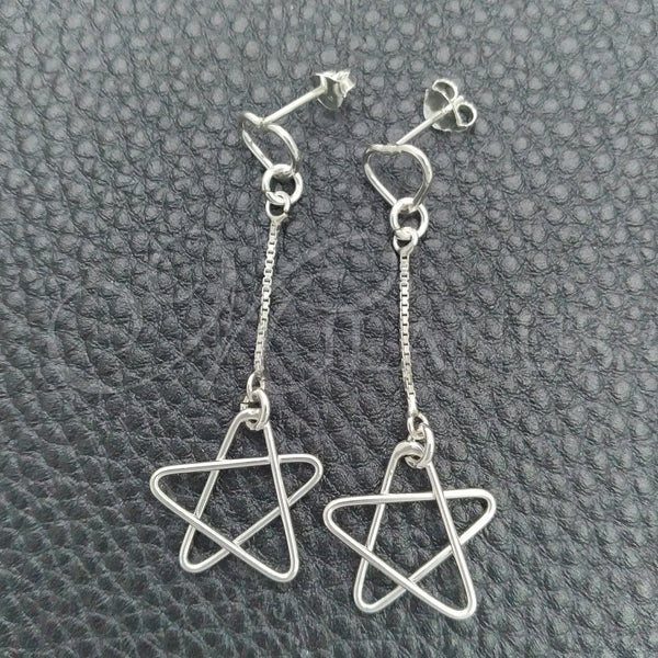 Sterling Silver Ring — Long Earring Star Design Polished 02. — main product view — SKU 147552 | Plata 925 anillo — Long Earring estrella diseño pulido 02. — SKU 147552