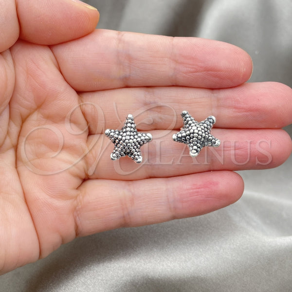 Sterling Silver Ring — Stud Earring Star Design Polished 02. — alternate product view — SKU 147554 | Plata 925 anillo — Stud Earring estrella diseño pulido 02. — SKU 147554
