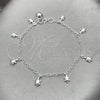 Sterling Silver Charm Bracelet, Rolo and Turtle Design, Polished, Silver Finish, 03.397.0001.07 (02 MM Thickness, 7 Inches Length)