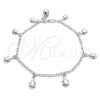 Sterling Silver Charm Bracelet, Rolo and Turtle Design, Polished, Silver Finish, 03.397.0001.07 (02 MM Thickness, 7 Inches Length)