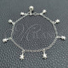 Sterling Silver Charm Bracelet, Rolo and Turtle Design, Polished, Silver Finish, 03.397.0001.07 (02 MM Thickness, 7 Inches Length)