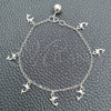 Sterling Silver Charm Bracelet, Rolo and Rattle Charm Design, Polished, Silver Finish, 03.397.0002.07 (02 MM Thickness, 7 Inches Length)