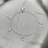 Sterling Silver Charm Bracelet, Rolo and Rattle Charm Design, Polished, Silver Finish, 03.397.0002.07 (02 MM Thickness, 7 Inches Length)