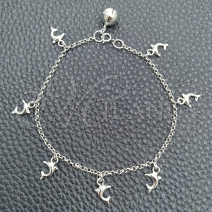 Sterling Silver Bracelet — Charm Bracelet Rolo and Rattle Charm Design Polished — main product view — SKU 147560 | Plata 925 brazalete — Charm Bracelet Rolo and Rattle Charm diseño pulido — SKU 147560