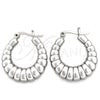 Sterling Silver Medium Hoop, Polished, Silver Finish, 02.395.0036.30
