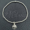 Sterling Silver Adjustable Bolo Bracelet, Ball and Tree Design, Polished, Silver Finish, 03.397.0006.07 (03 MM Thickness, 7 Inches Length)