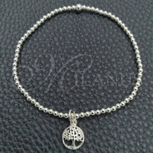 Sterling Silver Bracelet — Adjustable Bolo Bracelet Ball and Tree Design Polished — main product view — SKU 147569 | Plata 925 brazalete — Adjustable Bolo Bracelet Ball and Tree diseño pulido — SKU 147569