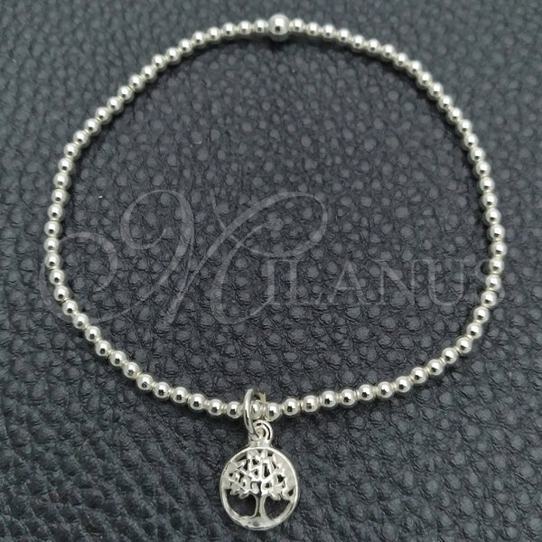 Sterling Silver Bracelet — Adjustable Bolo Bracelet Ball and Tree Design Polished — main product view — SKU 147569 | Plata 925 brazalete — Adjustable Bolo Bracelet Ball and Tree diseño pulido — SKU 147569