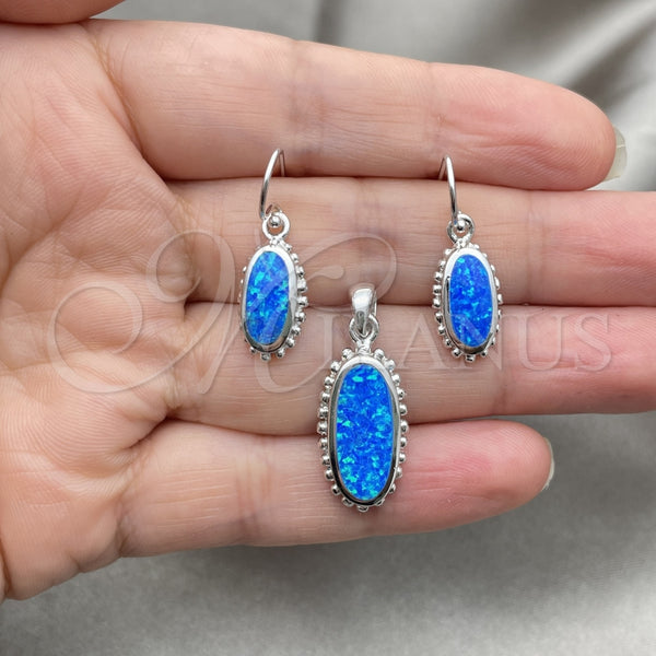 Sterling Silver Ring — Earring and Pendant Adult Set with Bermuda Blue — alternate product view — SKU 147570 | Plata 925 anillo — Earring and Pendant Adult Set with Bermuda Blue — SKU 147570